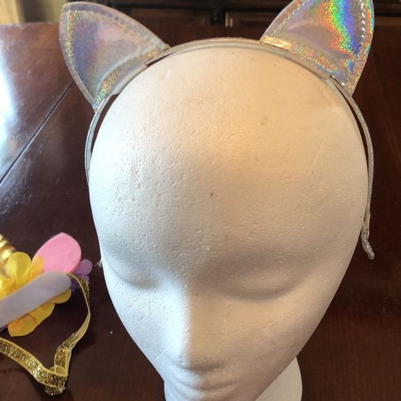 6 headbands for dress up/ Unicorn, Bunny, Cat, Crown, Puff Balls,tail, giraffe - Picture 11 of 16